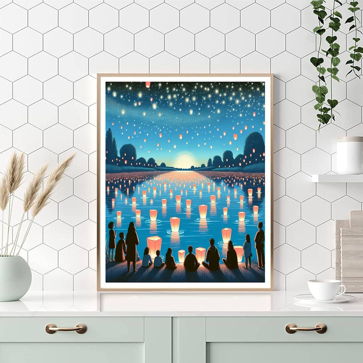 Floating Lantern Festival - Usa Painting By Numbers Kit