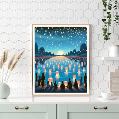 Floating Lantern Festival - Usa Painting By Numbers Kit