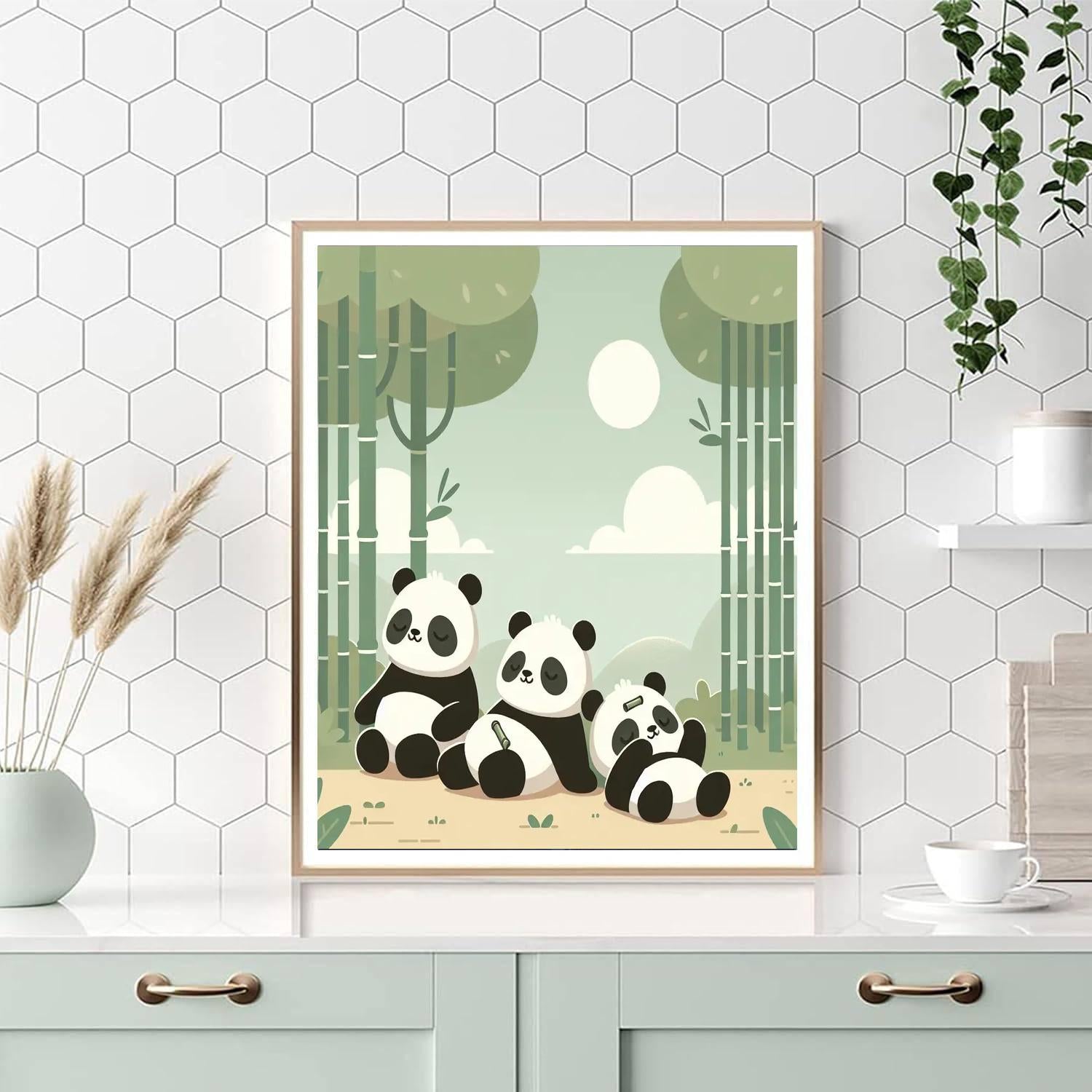 Peaceful Panda Grove Numbered Painting Kits
