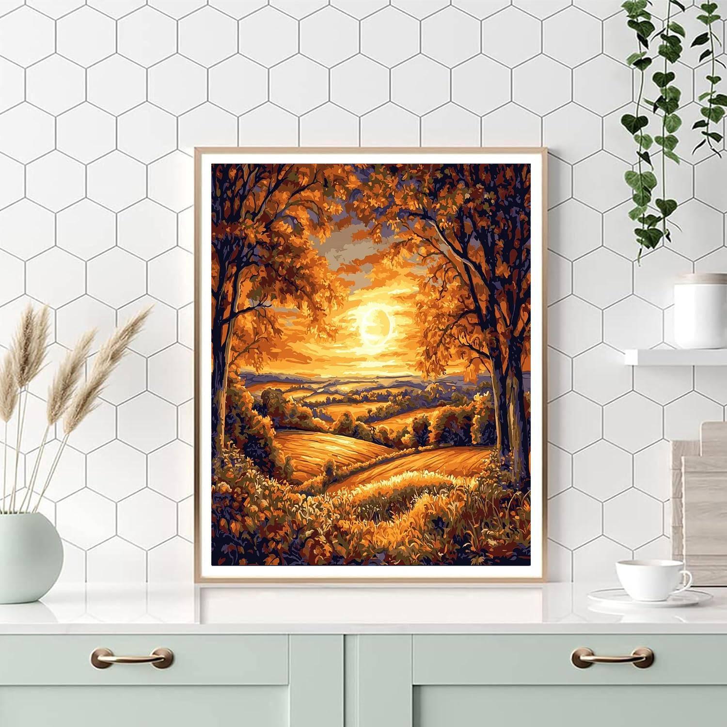 John Constable Inspired The Harvest Moon  Painting By Numbers Kit