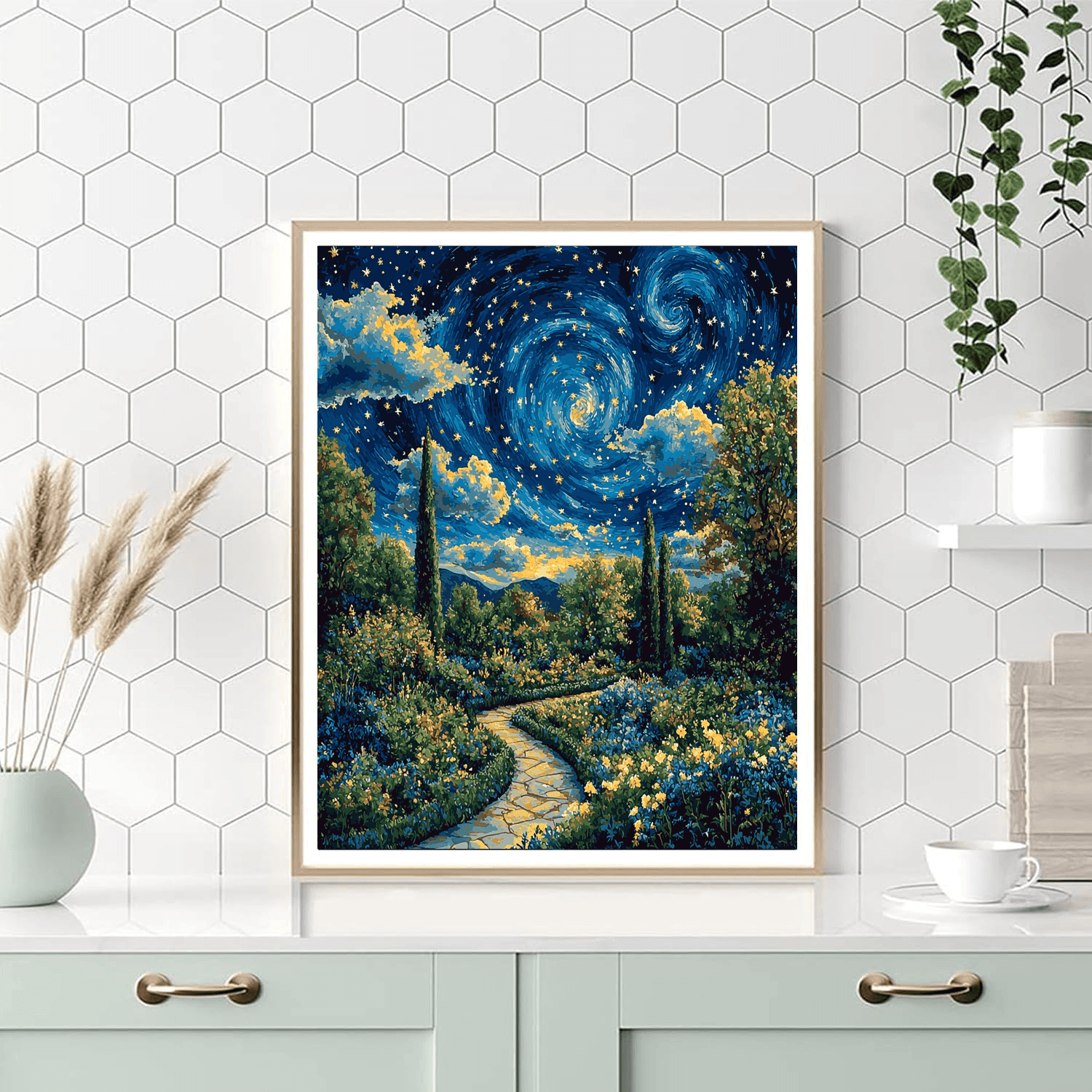 Vincent Van Gogh Inspired Starry Garden  Paint By Numbers Kits