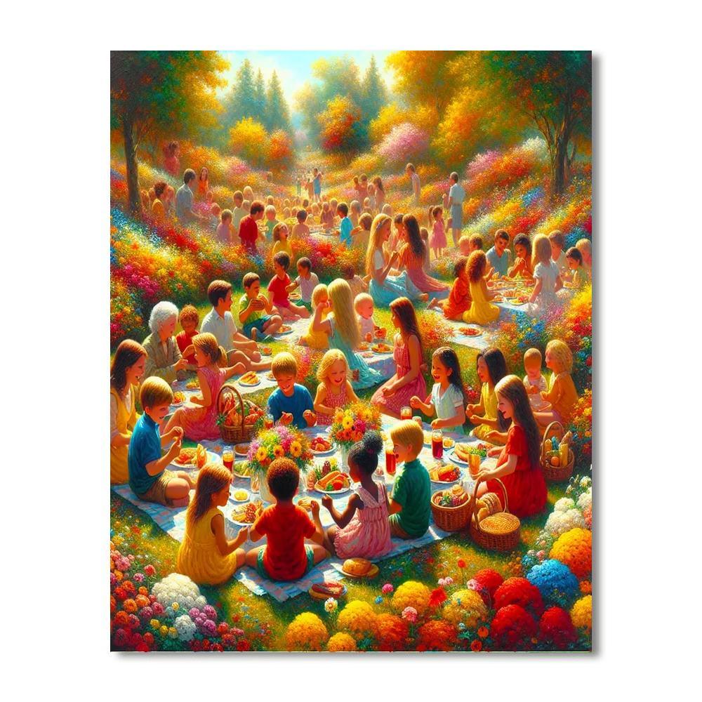 Lively Garden Picnic Paint By Numbers