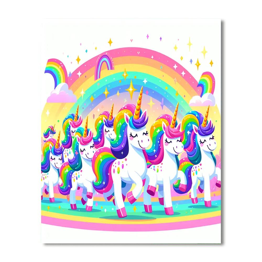 Magic Unicorn Parade Paint By Numbers Art