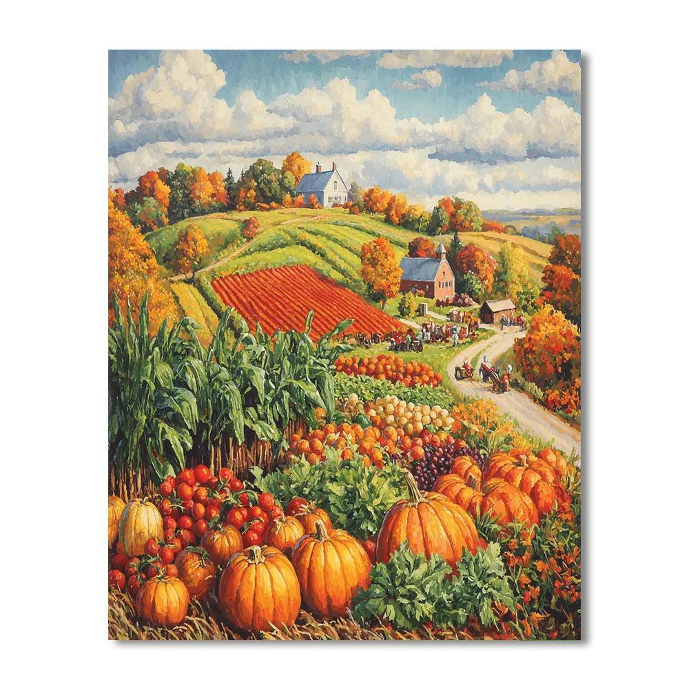 Thomas Hart Benton Inspired Spirited Autumn Harvest  Painting By Numbers Kit