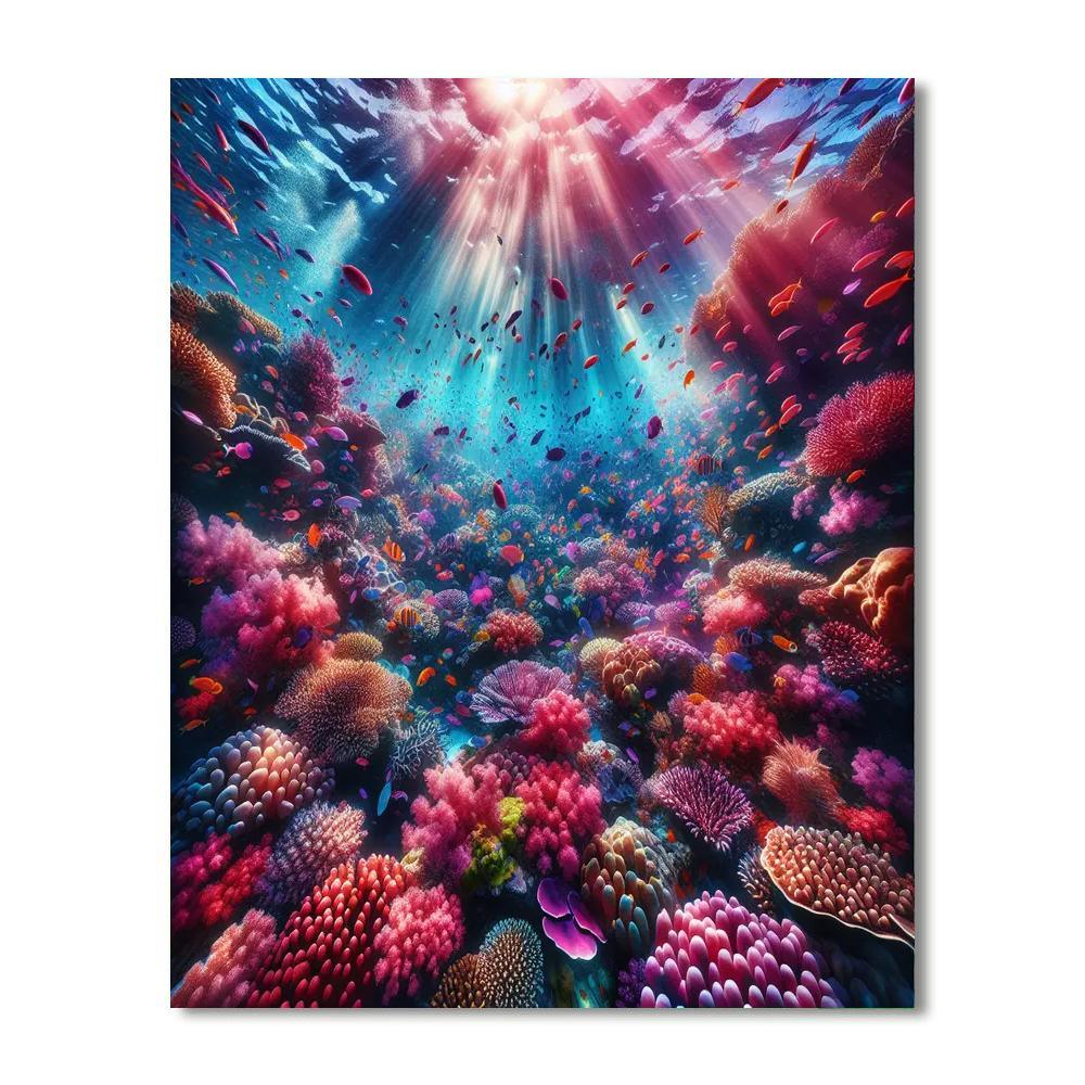 Underwater Coral Reef Wonderland Painting By Numbers Kit