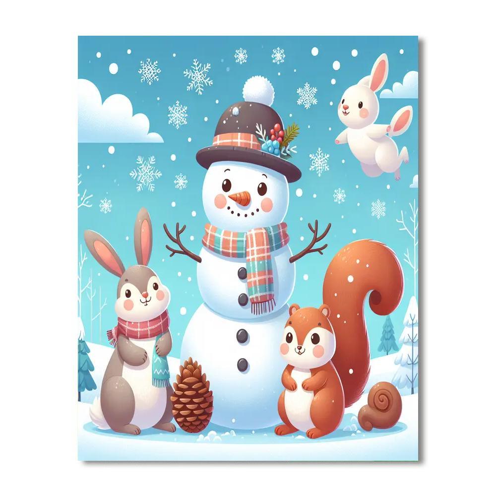 Frosty Friends Paint By Numbers Art