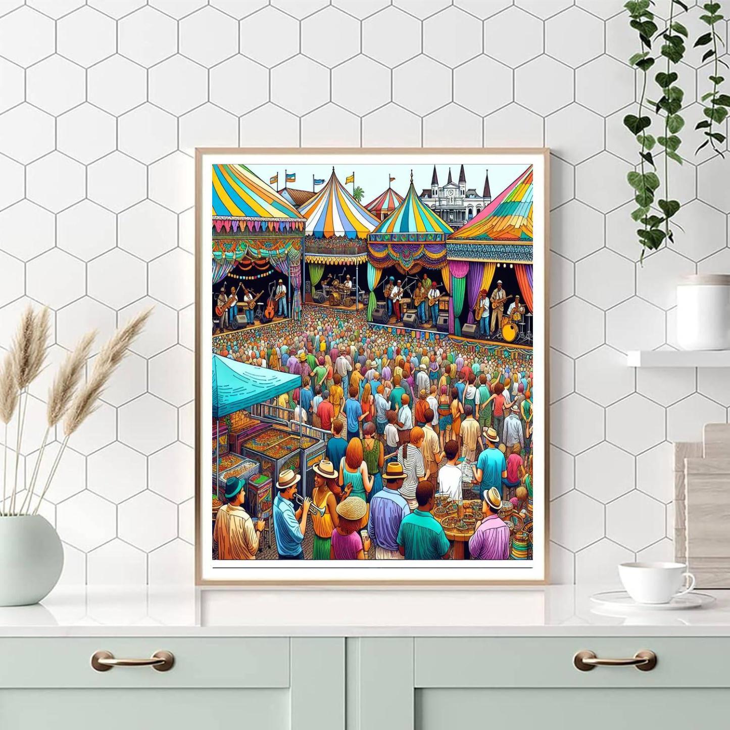 New Orleans Jazz & Heritage Festival - New Orleans Paint By Numbers Art