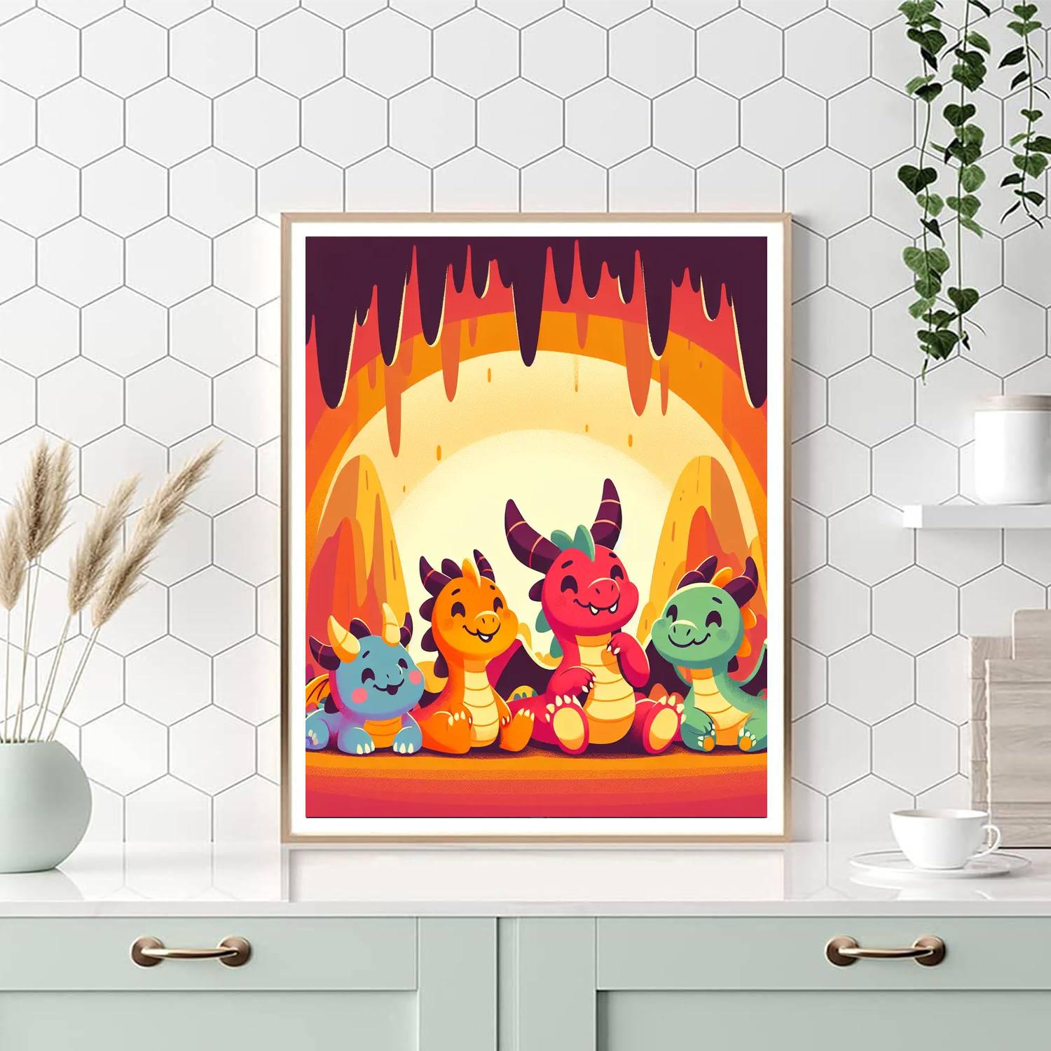 Dreamy Dragon's Lair Paint By Numbers Art