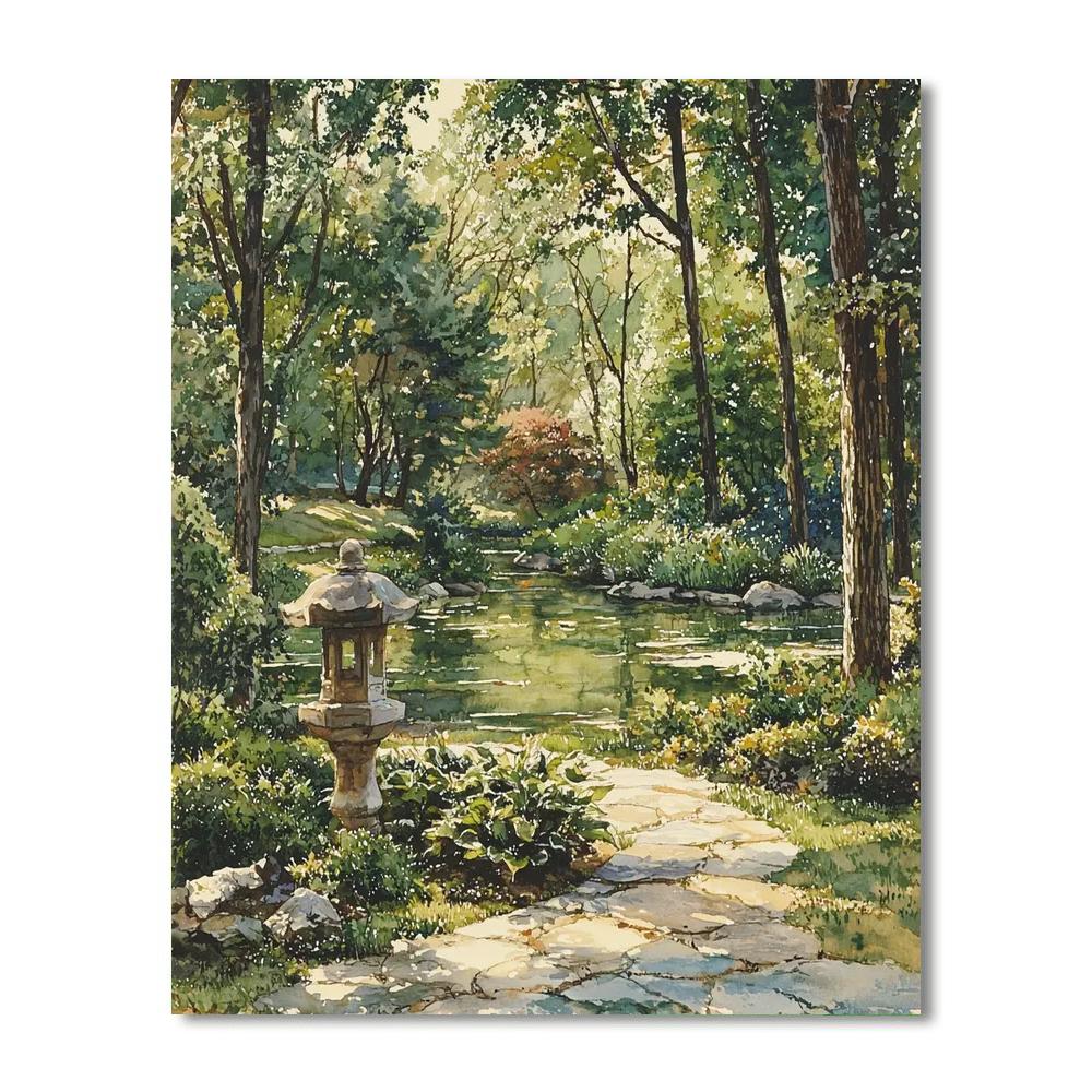 Zhao Mengfu Inspired Serenity Of Quiet Gardens  Paint By Color
