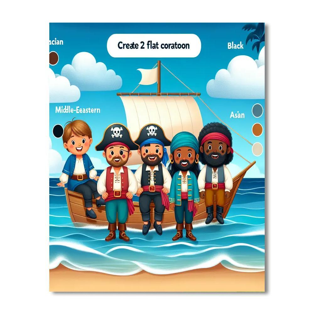 Pirate Adventure Pals Painting Number Kit