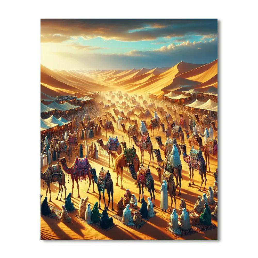 Al Dhafra Camel Festival - Uae Painting By Numbers Kit