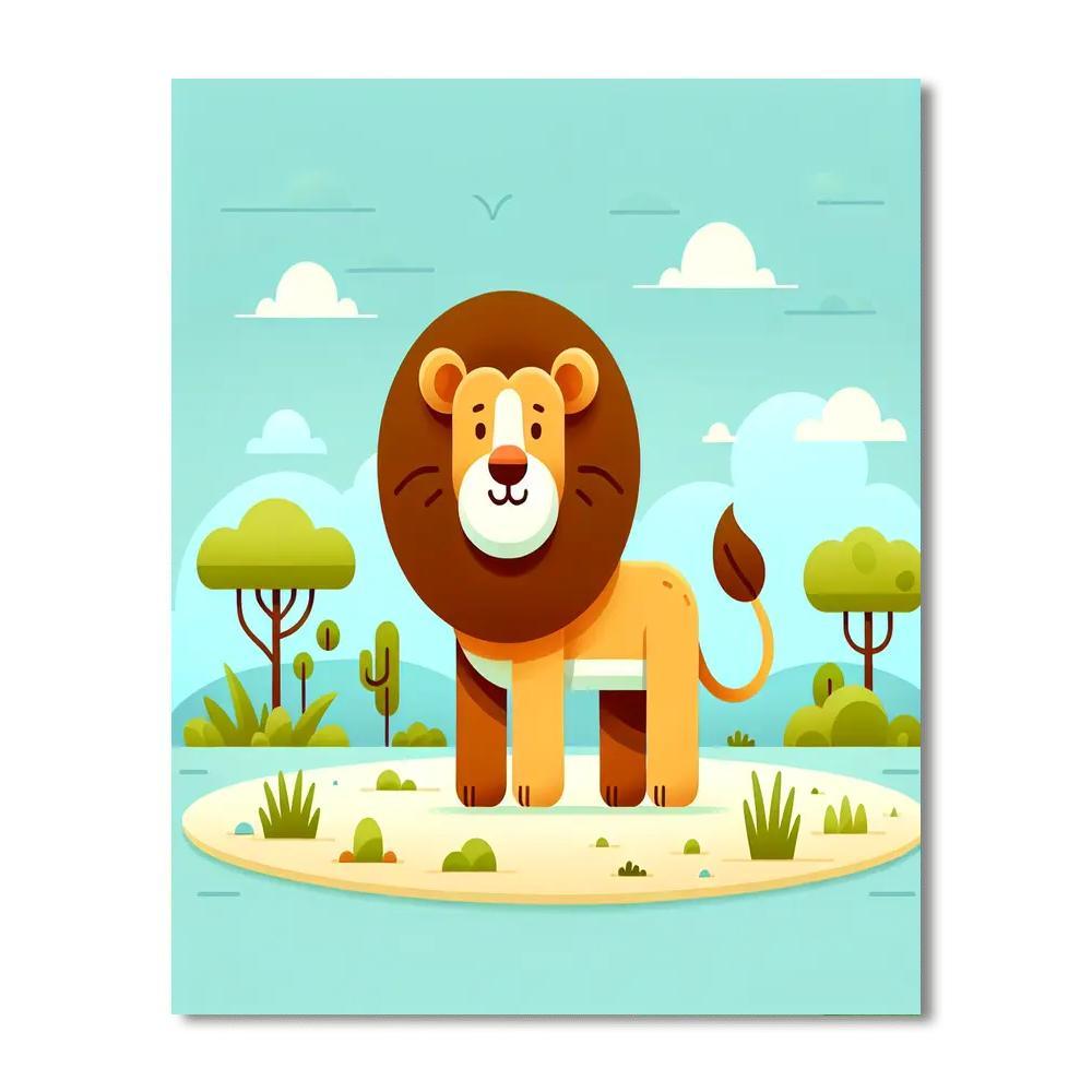 Safari Adventure Lion Painting By Numbers Kit