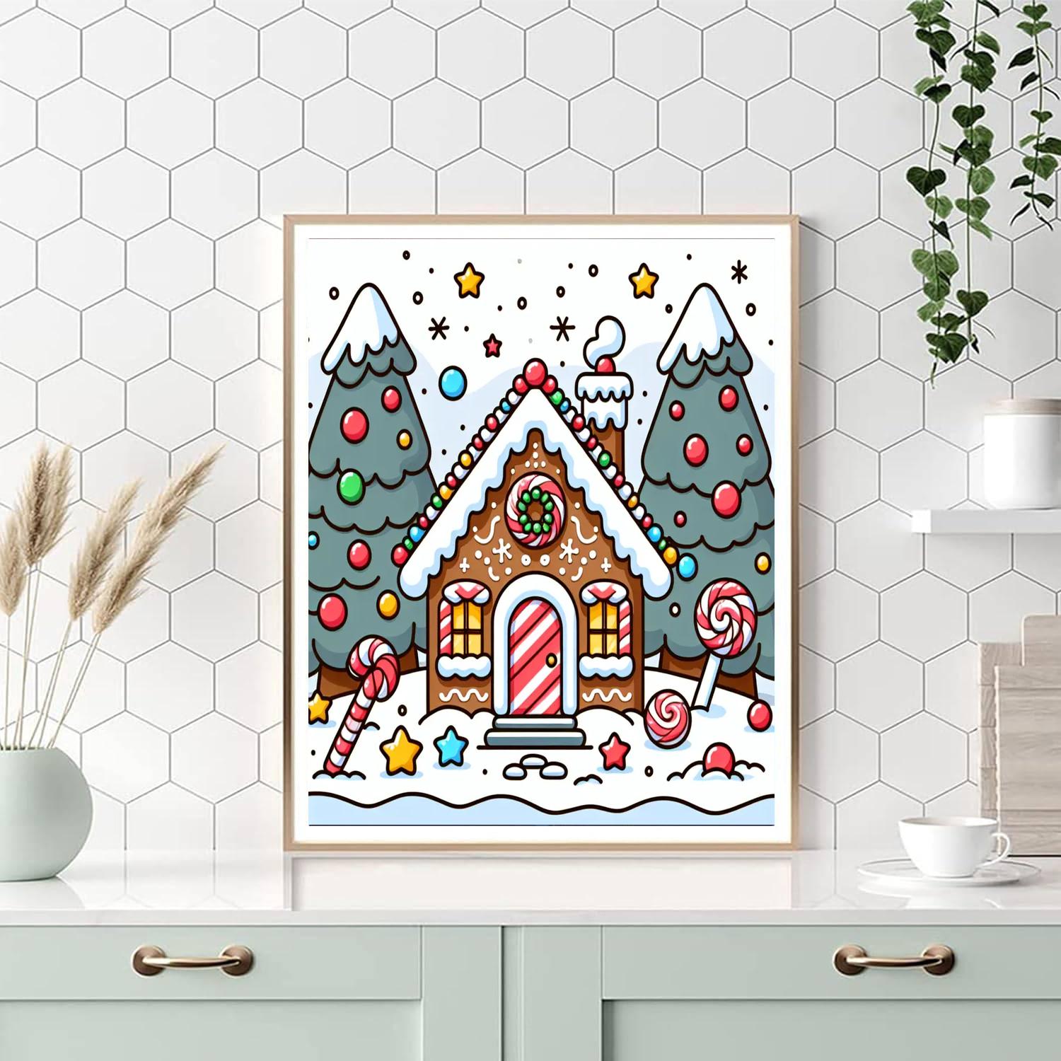 Gingerbread Holiday Painting By Numbers Kit