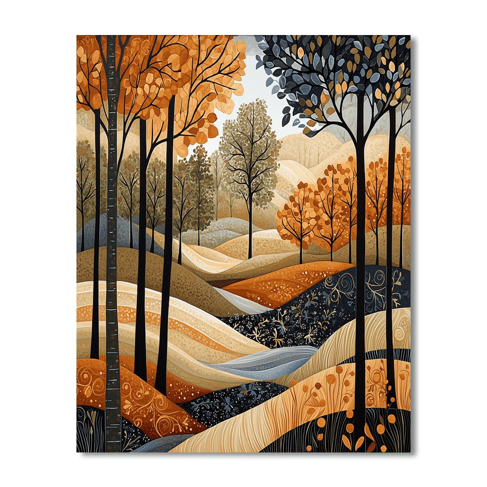 Art Nouveau Style Inspired Art Nouveau Woodland Harmony  Paint By Numbers Kits