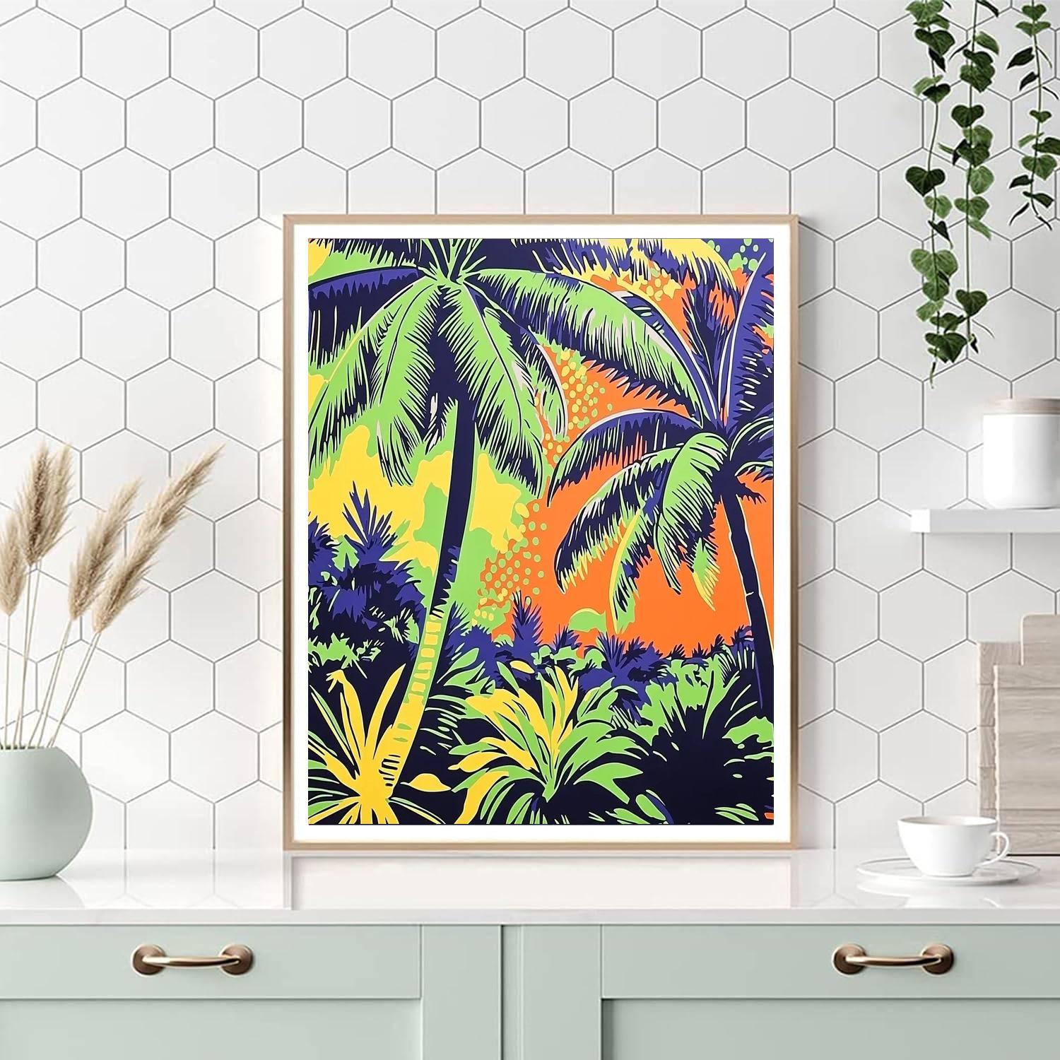 Roy Lichtenstein Inspired Rhythmic Tropics  DIY Paint By Numbers