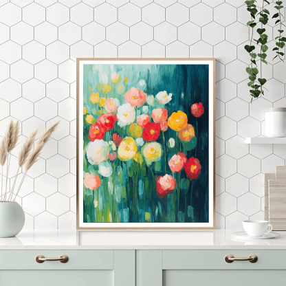 Claude Monet Inspired Abstract Garden Bliss  Paint By Color