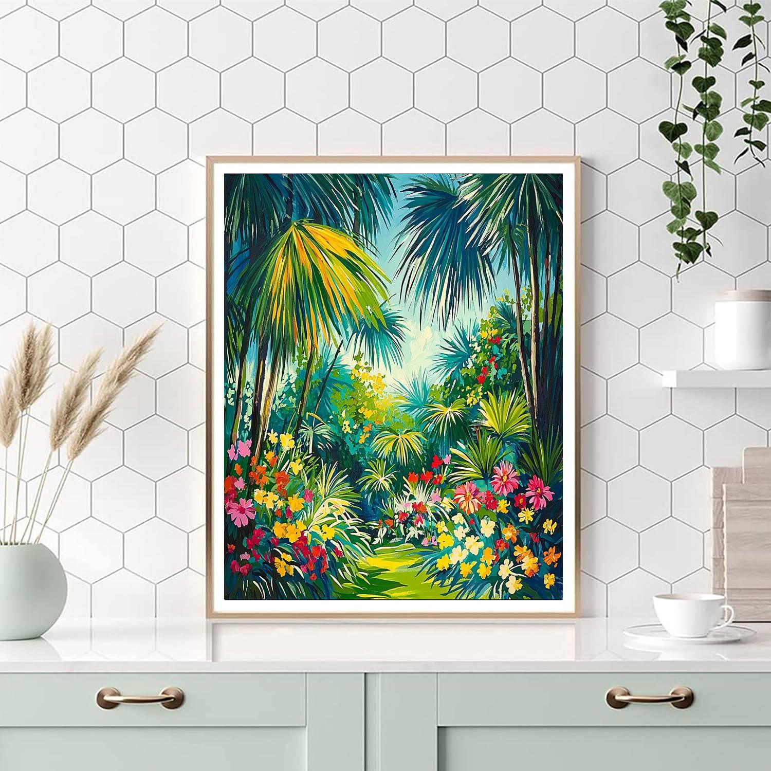 Henri Rousseau Inspired Tropical Paradise Serenity  Number Painting