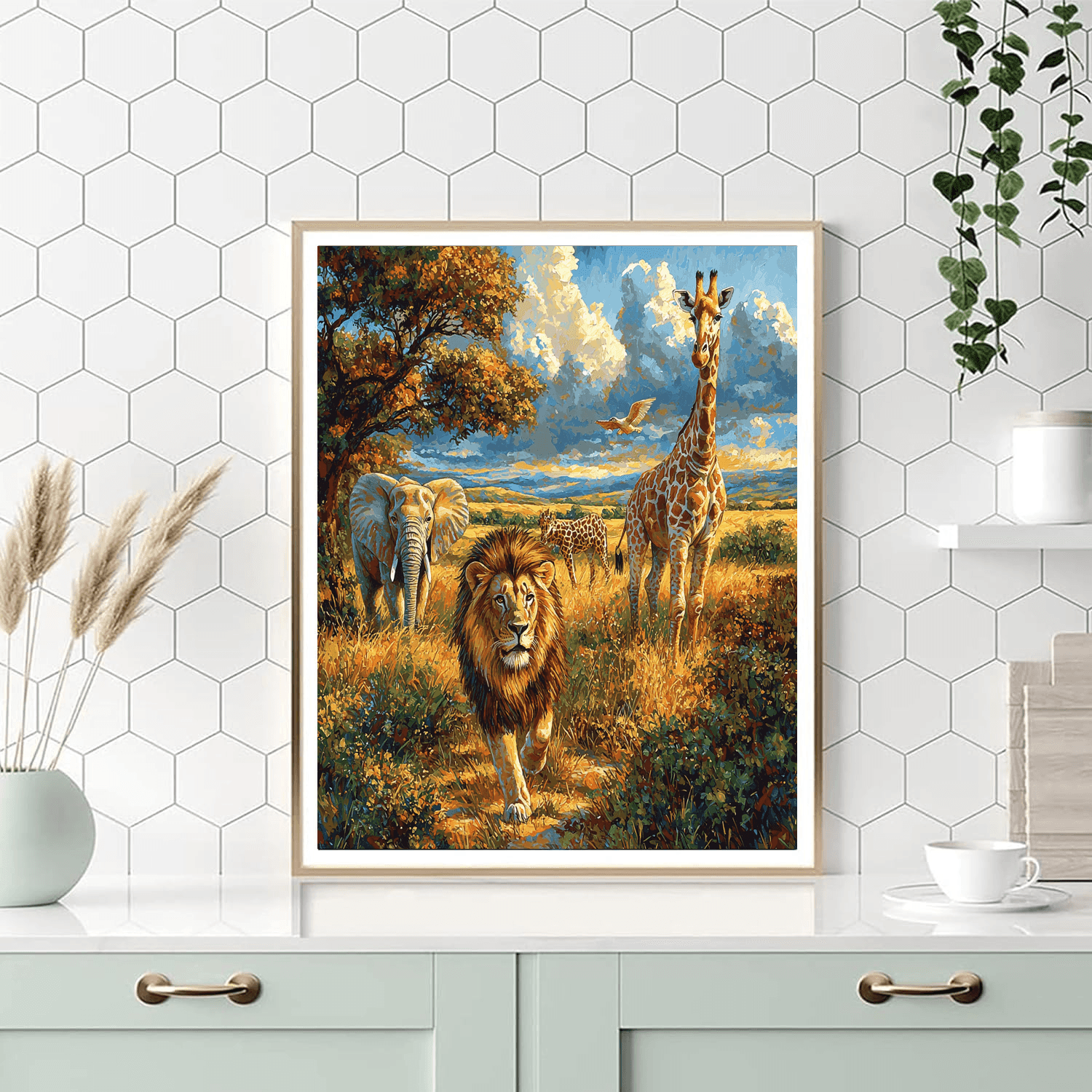Shepherd Inspired Majestic African Wildlife  Number Painting
