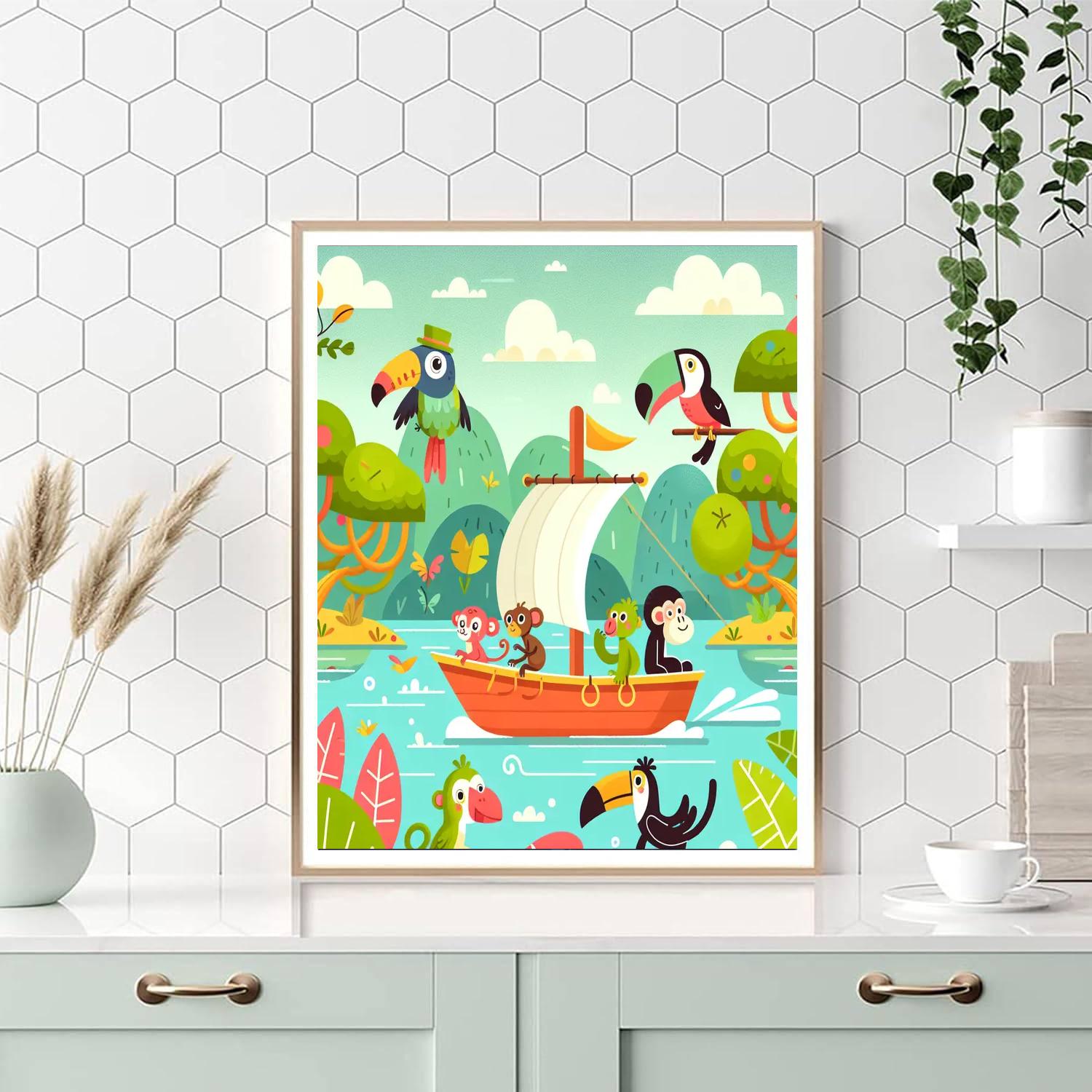 Jolly Jungle Cruise Number Painting