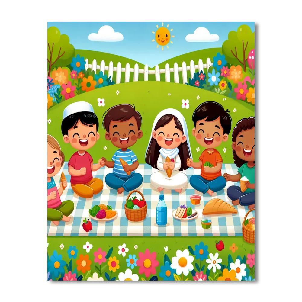 Glorious Garden Picnic Painting By Numbers Kit
