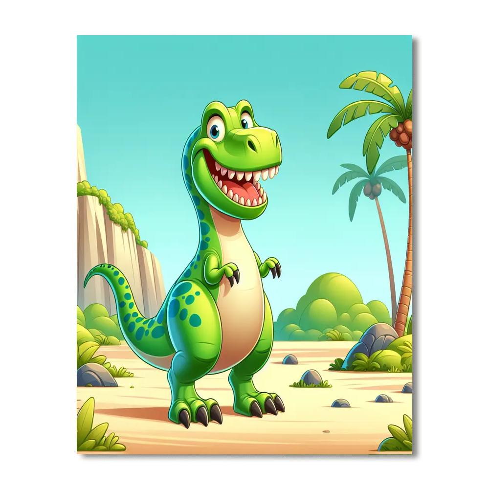 Funny T-rex Painting By Numbers Kit