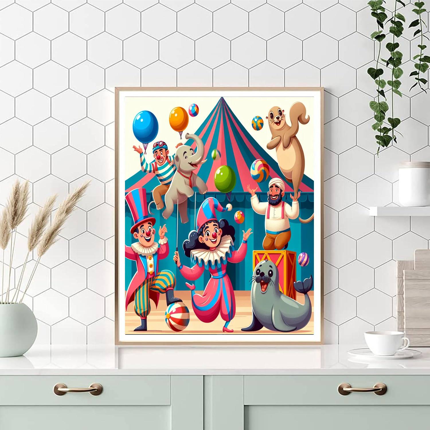 Funny Circus Antics Painting By Numbers Kit