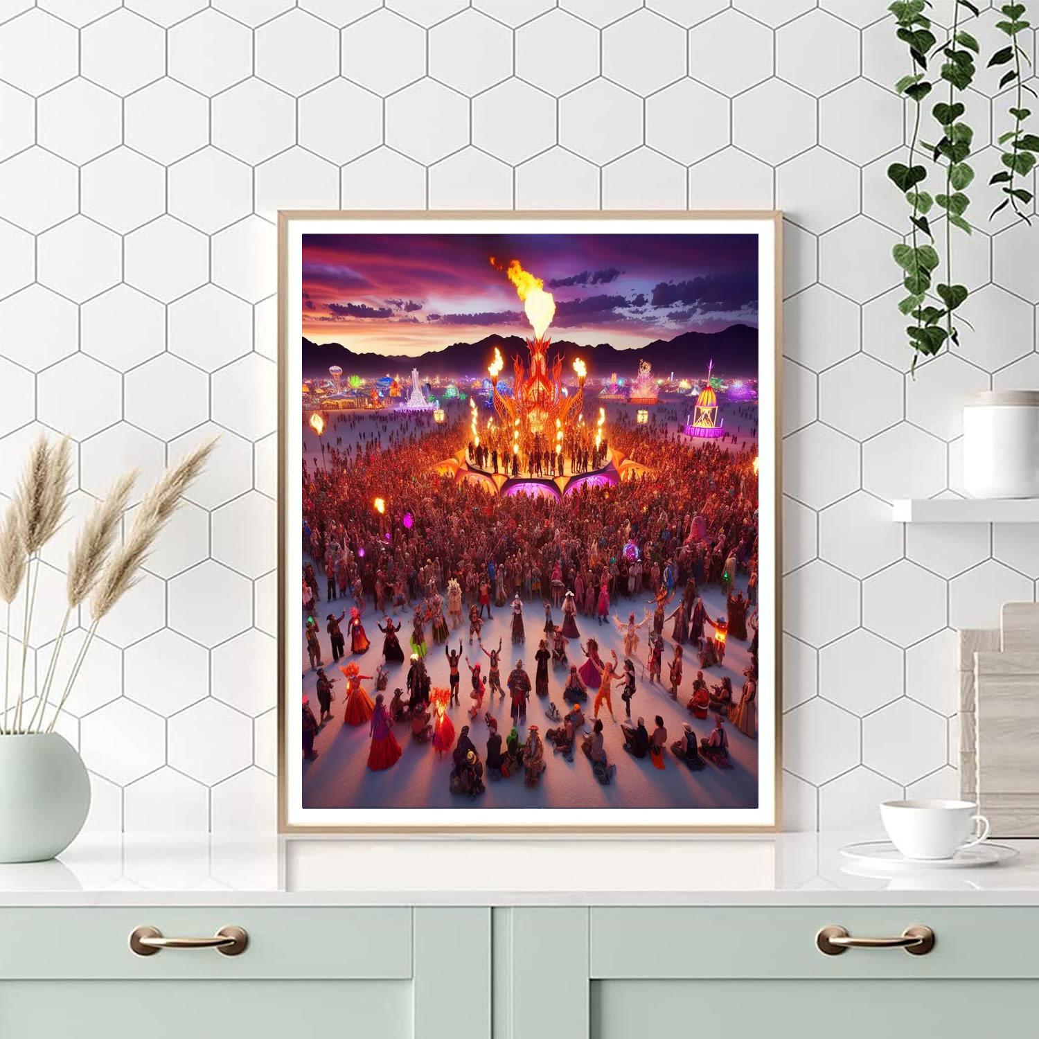 The Burning Man Festival Paint By Color