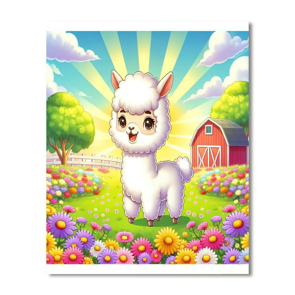 Cuddly Alpaca Farm Paint By Number