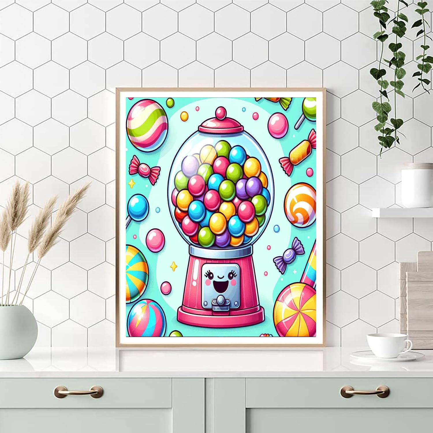 Glorious Gumball Machine Number Painting