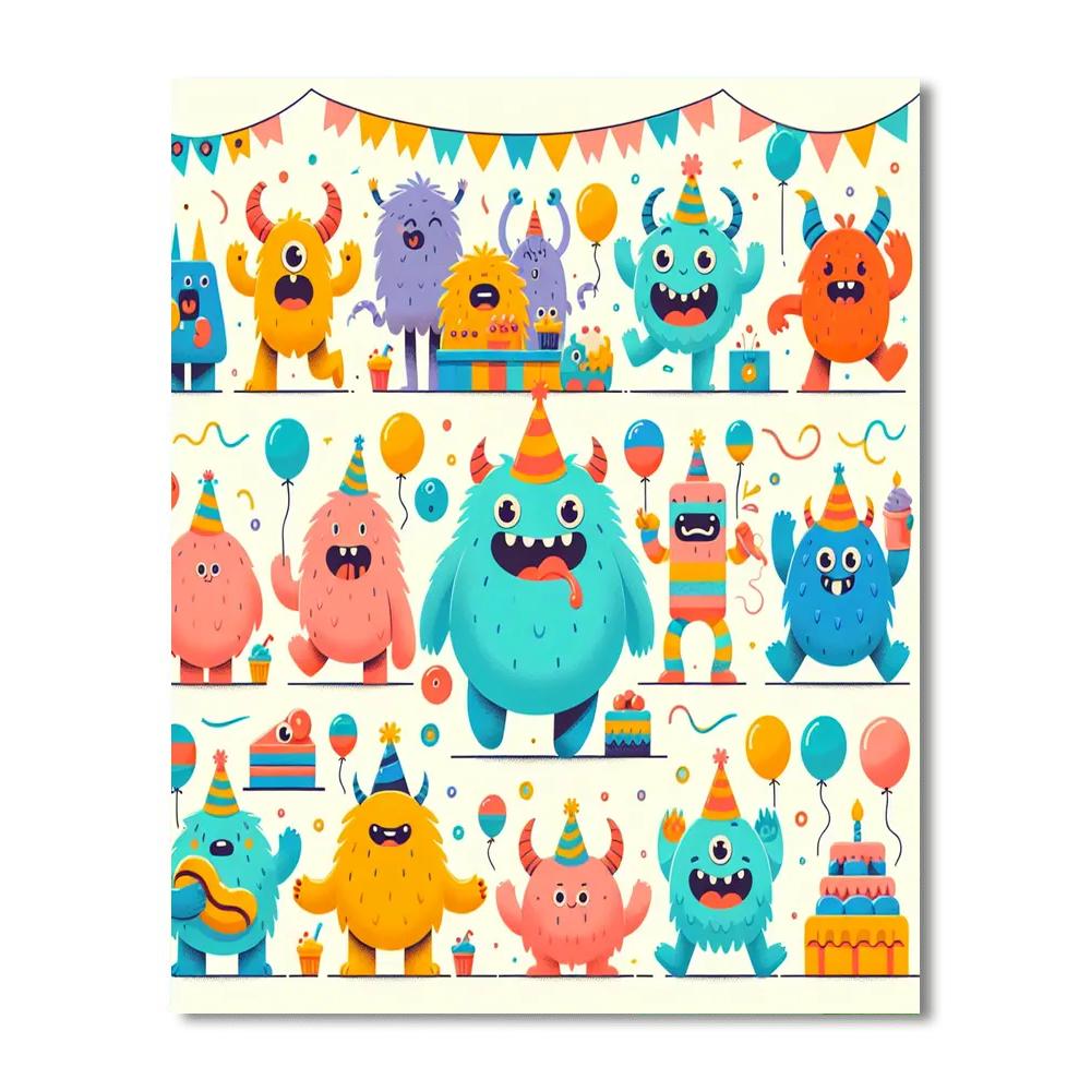 Super Fun Monster Party Painting Number Kit