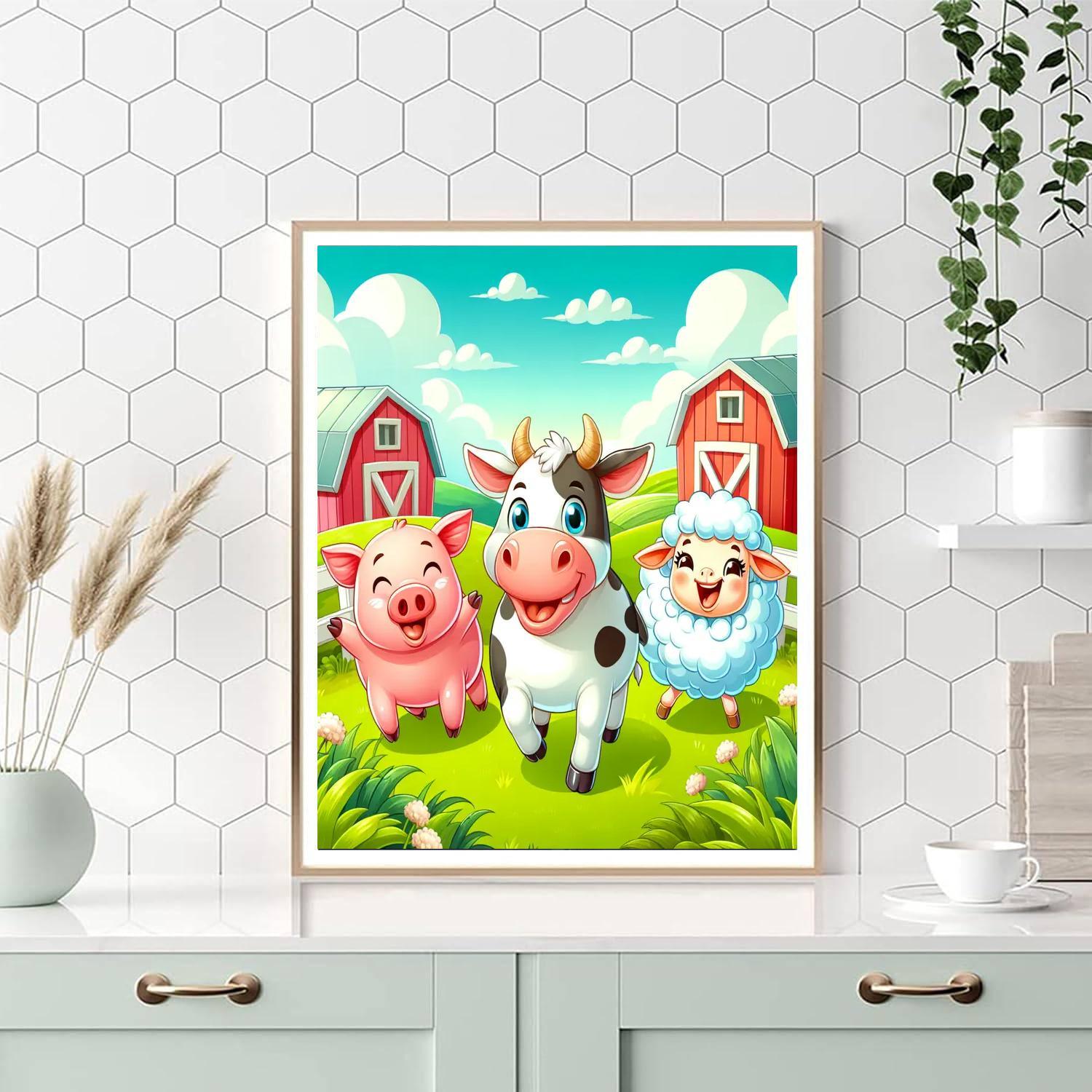 Giggling Farm Friends Painting By Numbers Kit