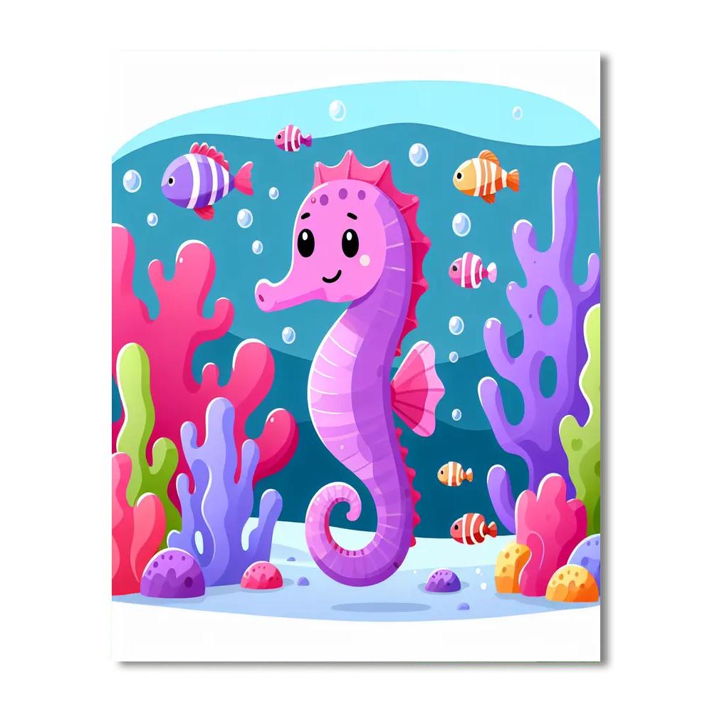 Curious Seahorse Paint By Number