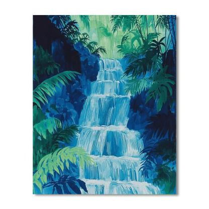Nandalal Bose Inspired Cascades Of Serenity  Painting Number Kit