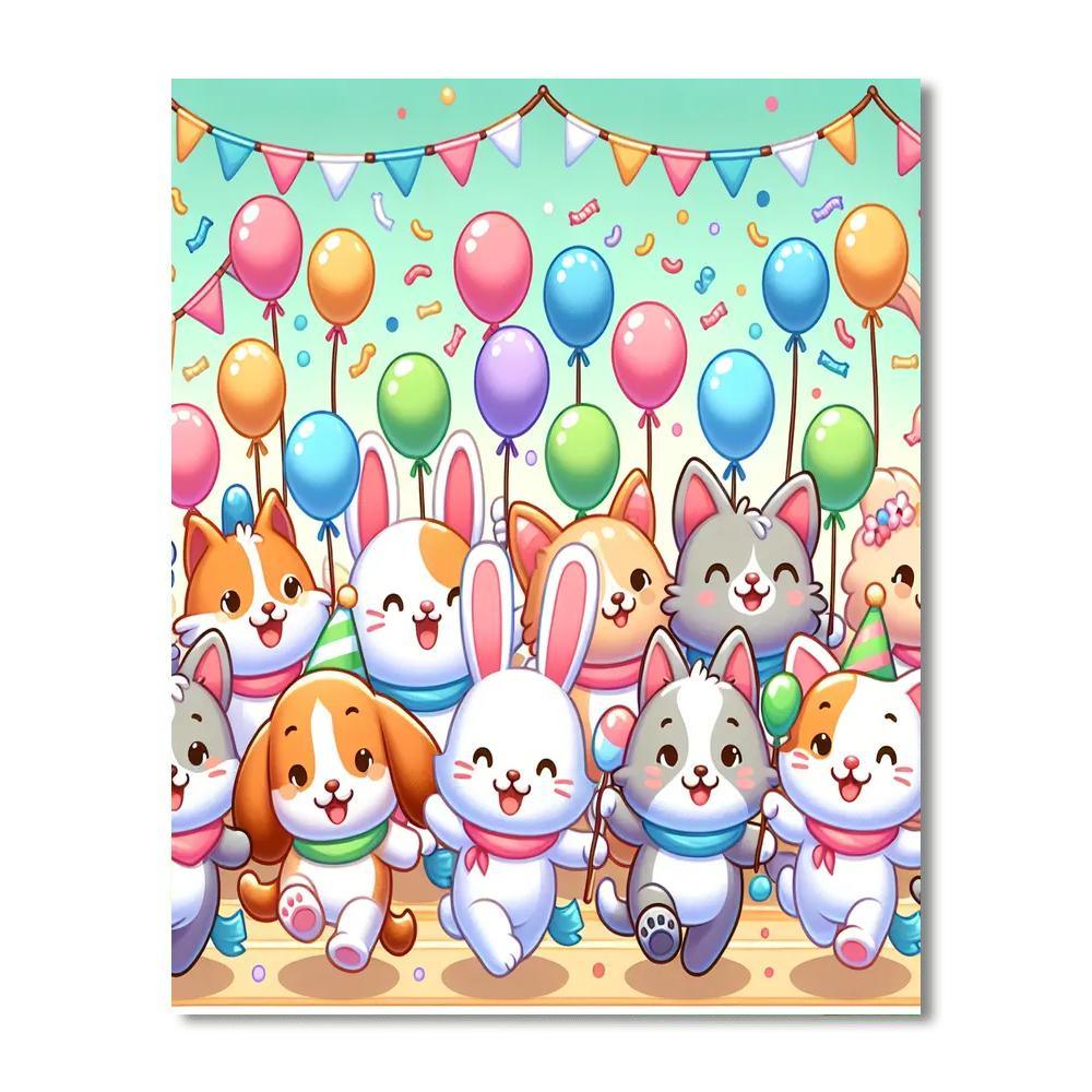 Cute Critter Parade Paint By Number