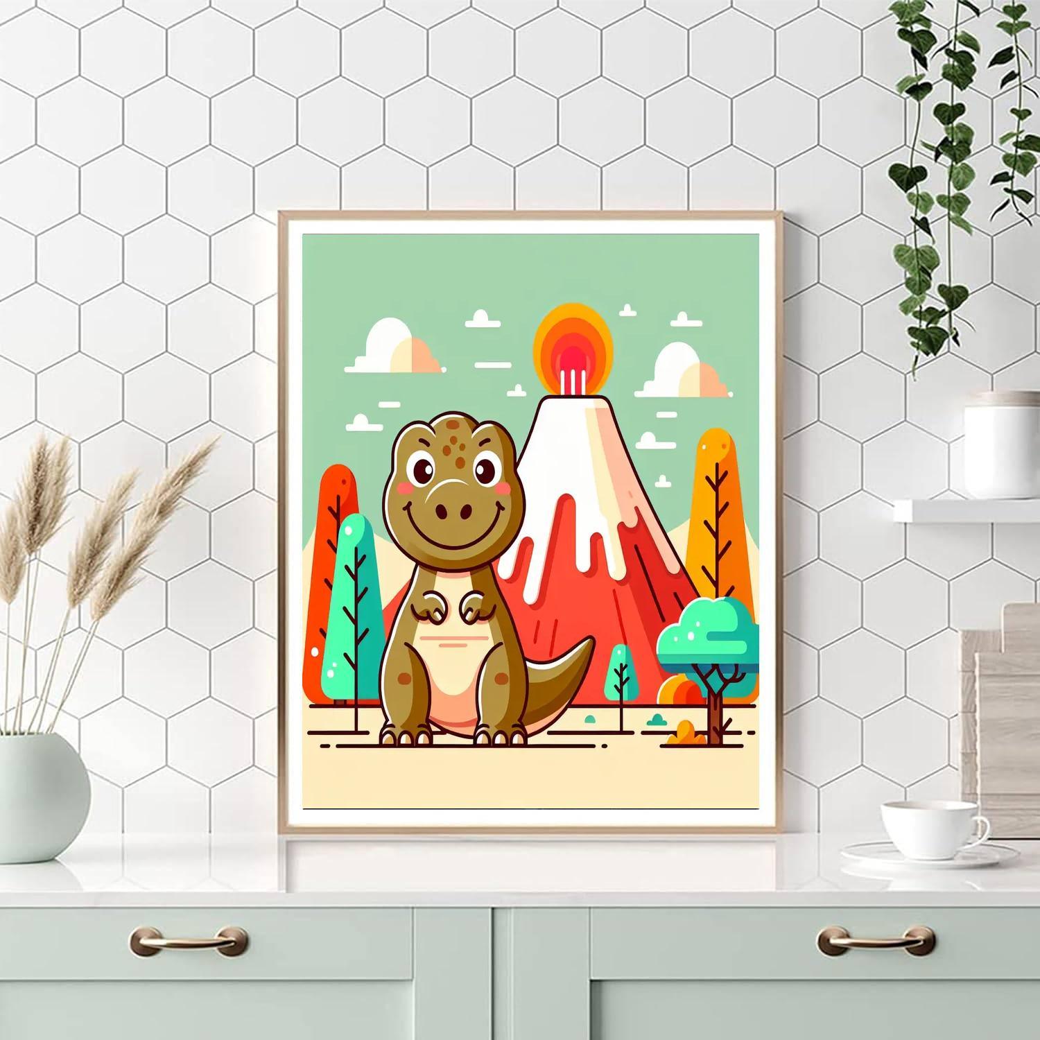 Dinosaur Discovery Island DIY Paint By Numbers