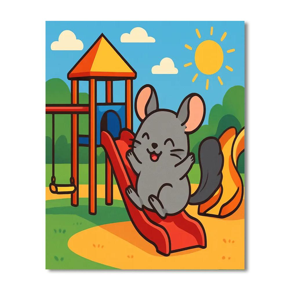 Charming Chinchilla Playground Paint By Numbers Art
