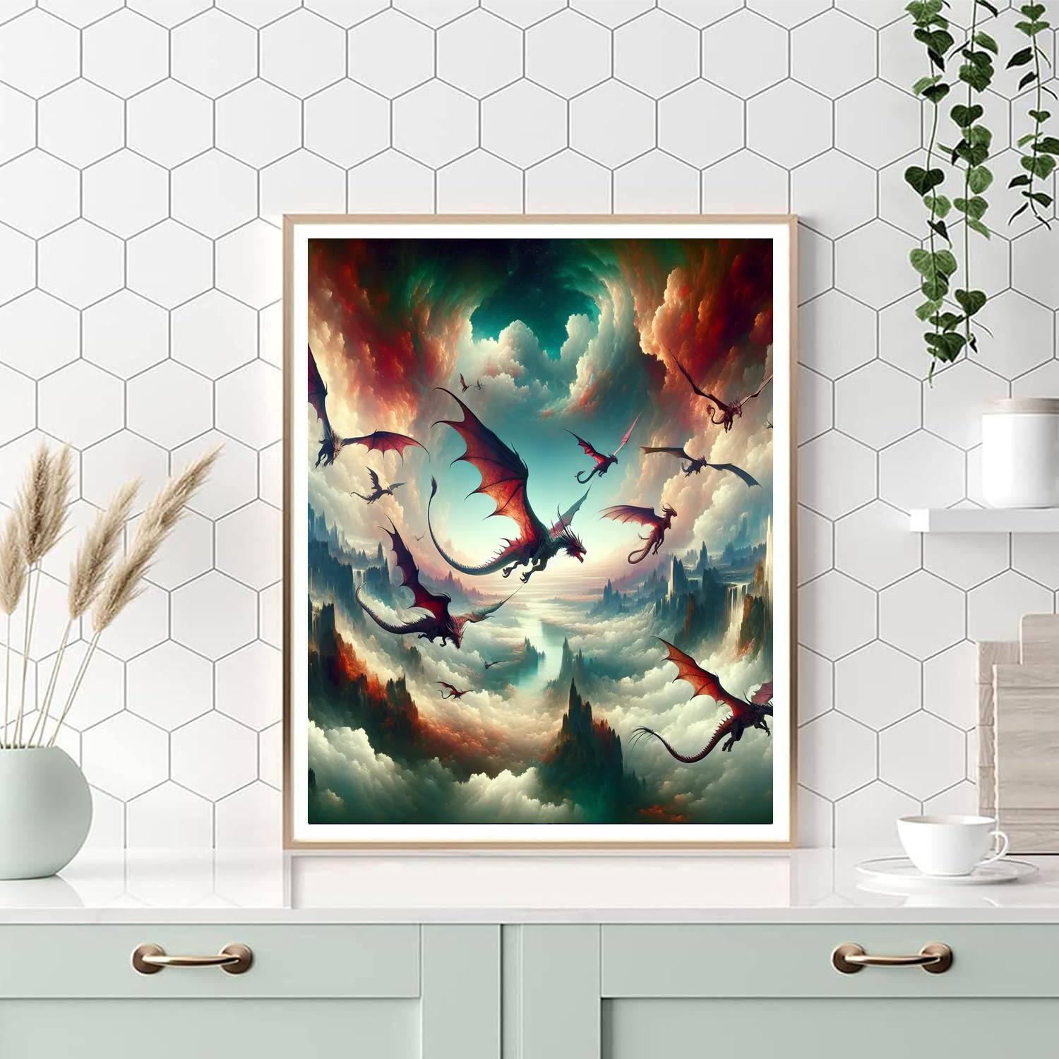 Mythical Dragon Soiree Paint By Numbers Kits