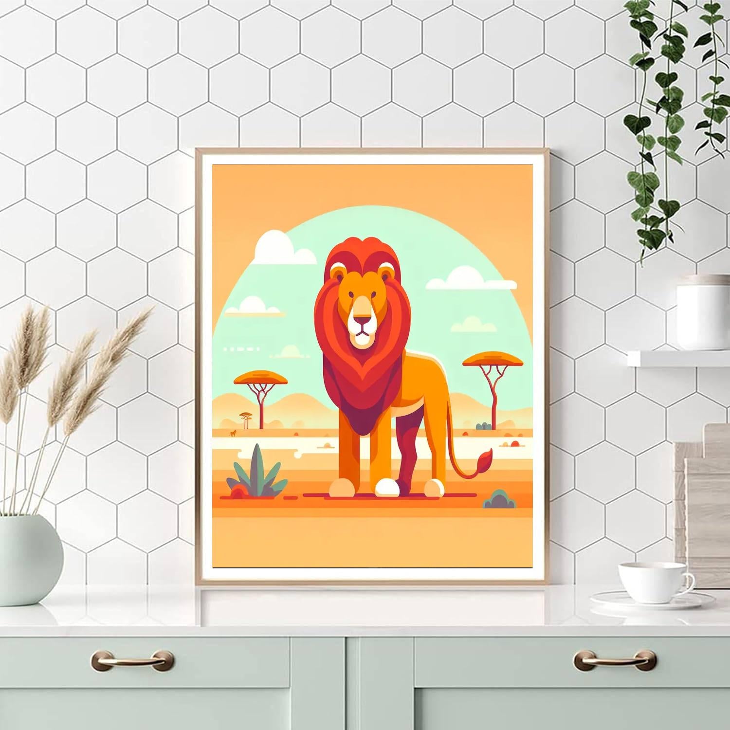 Safari Expedition Lion Numbered Painting Kits