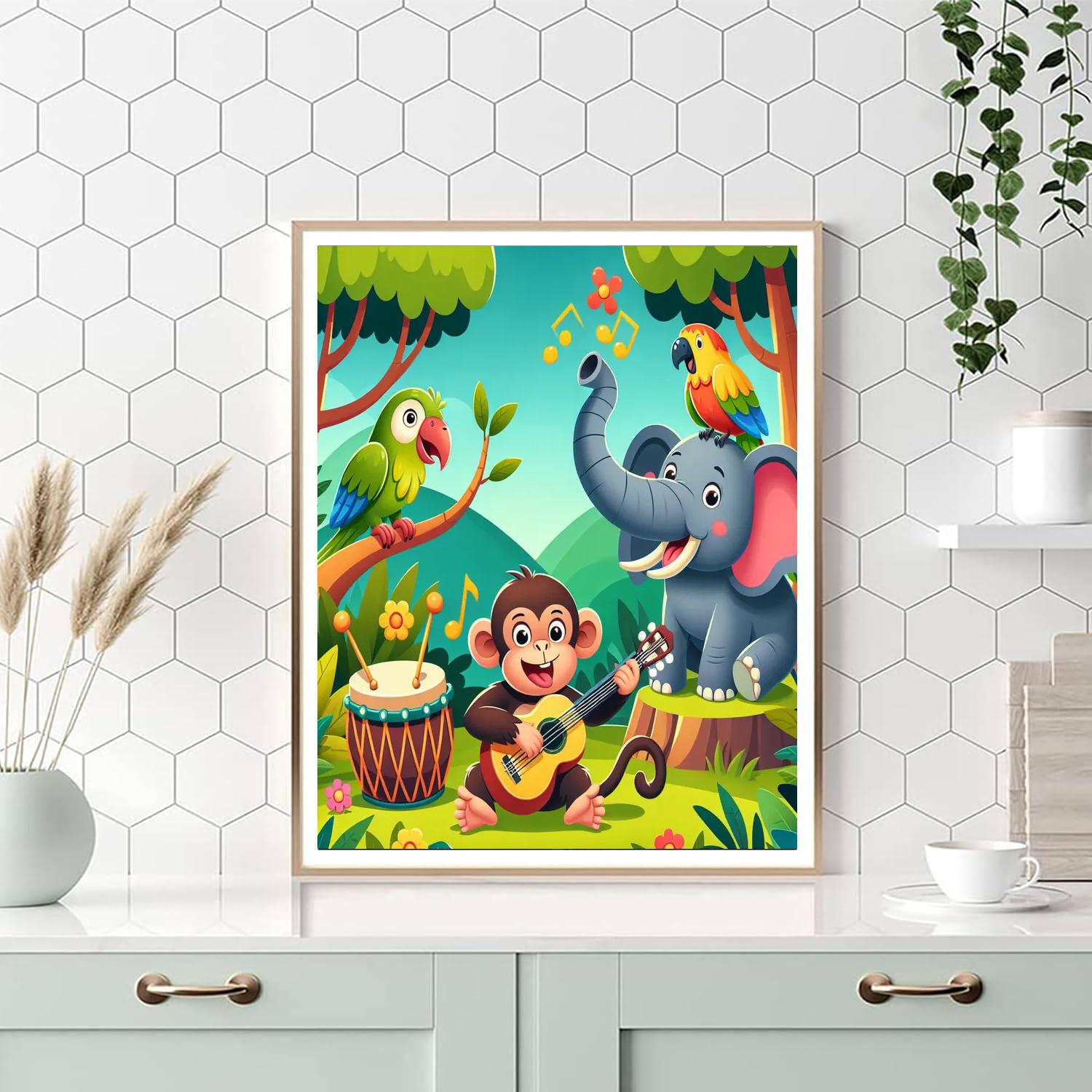 Funky Jungle Jam Paint By Numbers Art