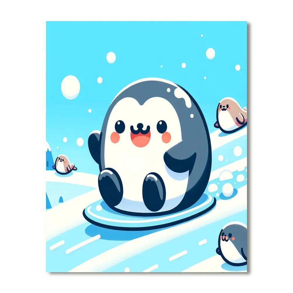 Brave Little Penguin Paint By Numbers Art