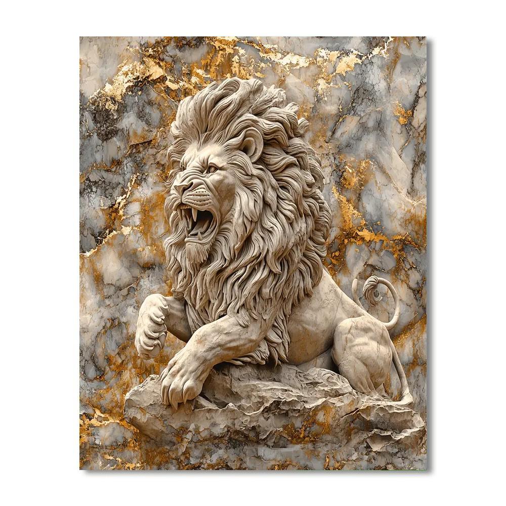 Michelangelo Inspired Majestic Lionscape  Paint By Numbers