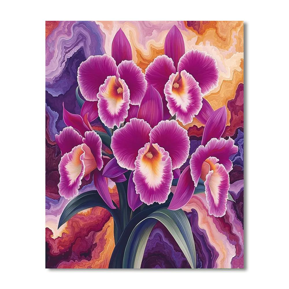 Georgia O'Keeffe Inspired Elegant Orchids  Paint By Number
