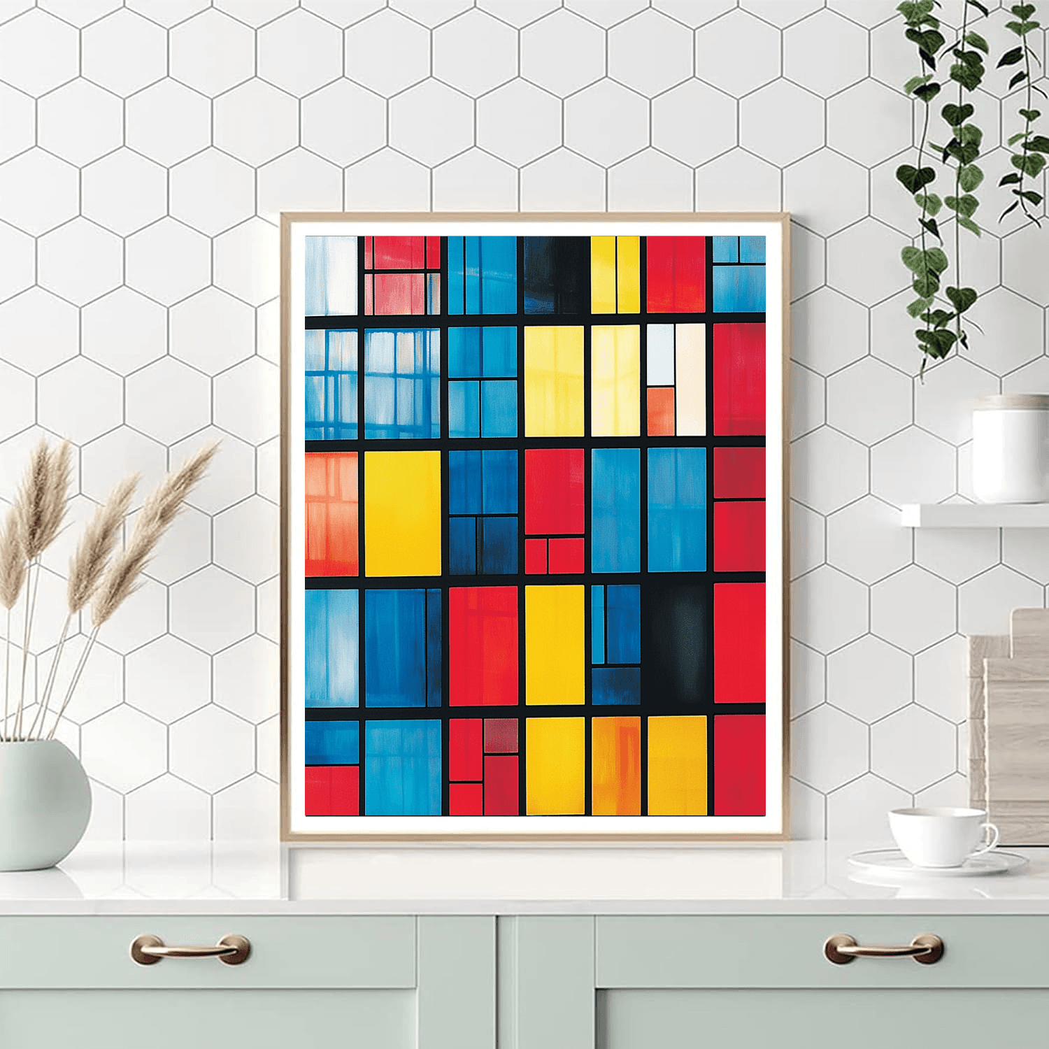 Piet Mondrian Inspired Mosaic Cityscapes  Paint By Numbers Art
