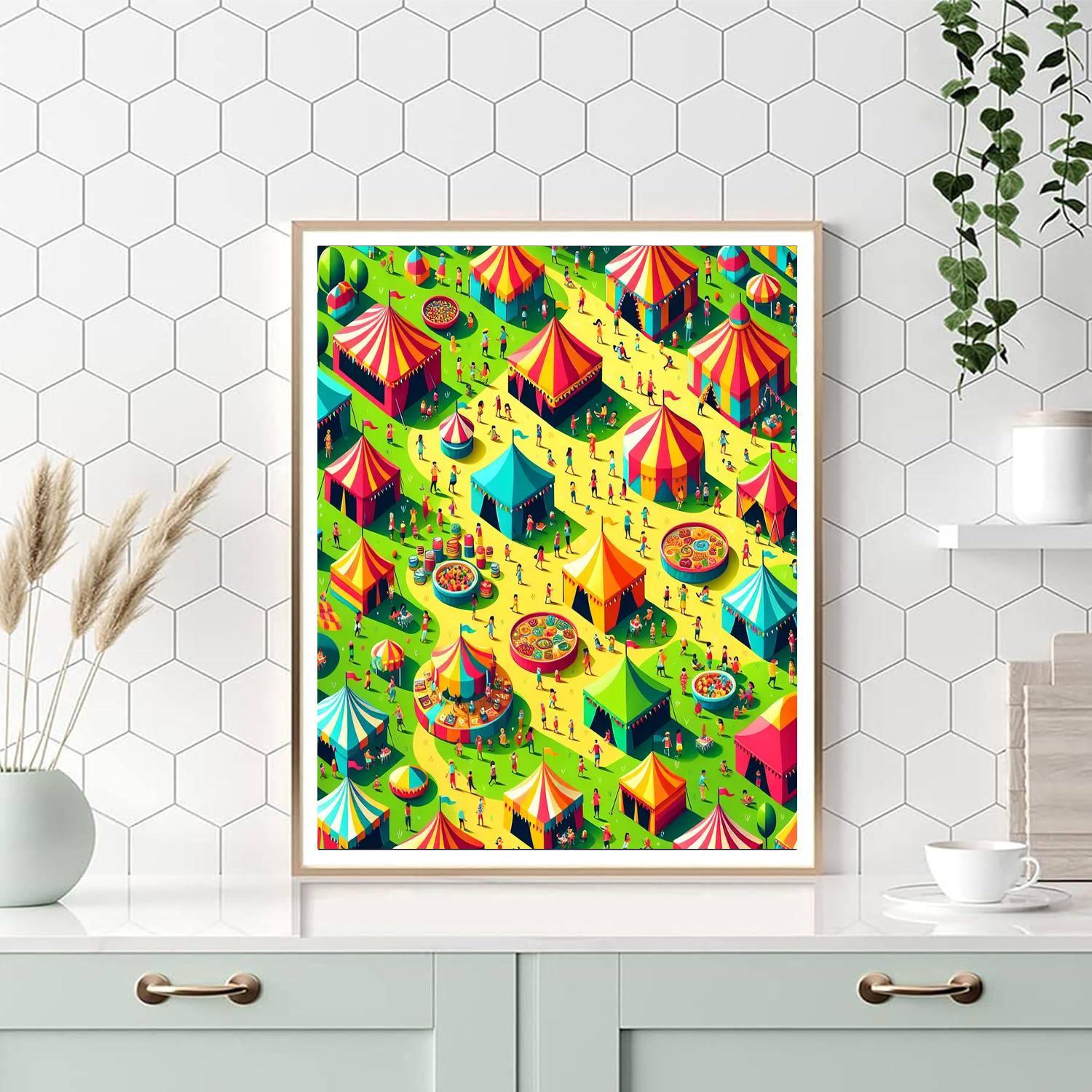 Vibrant Summer Festival Painting Number Kit