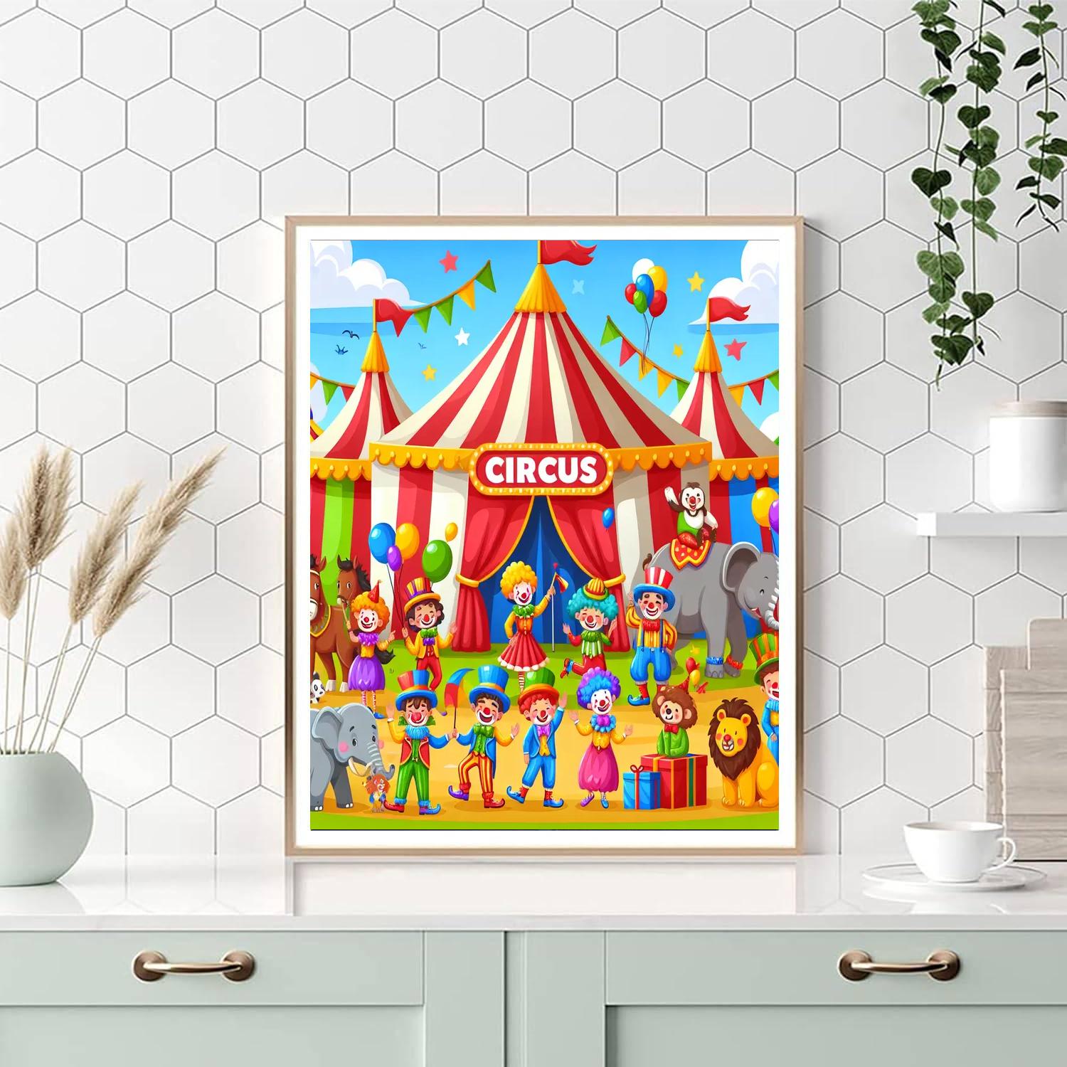 Exciting Circus DIY Paint By Numbers
