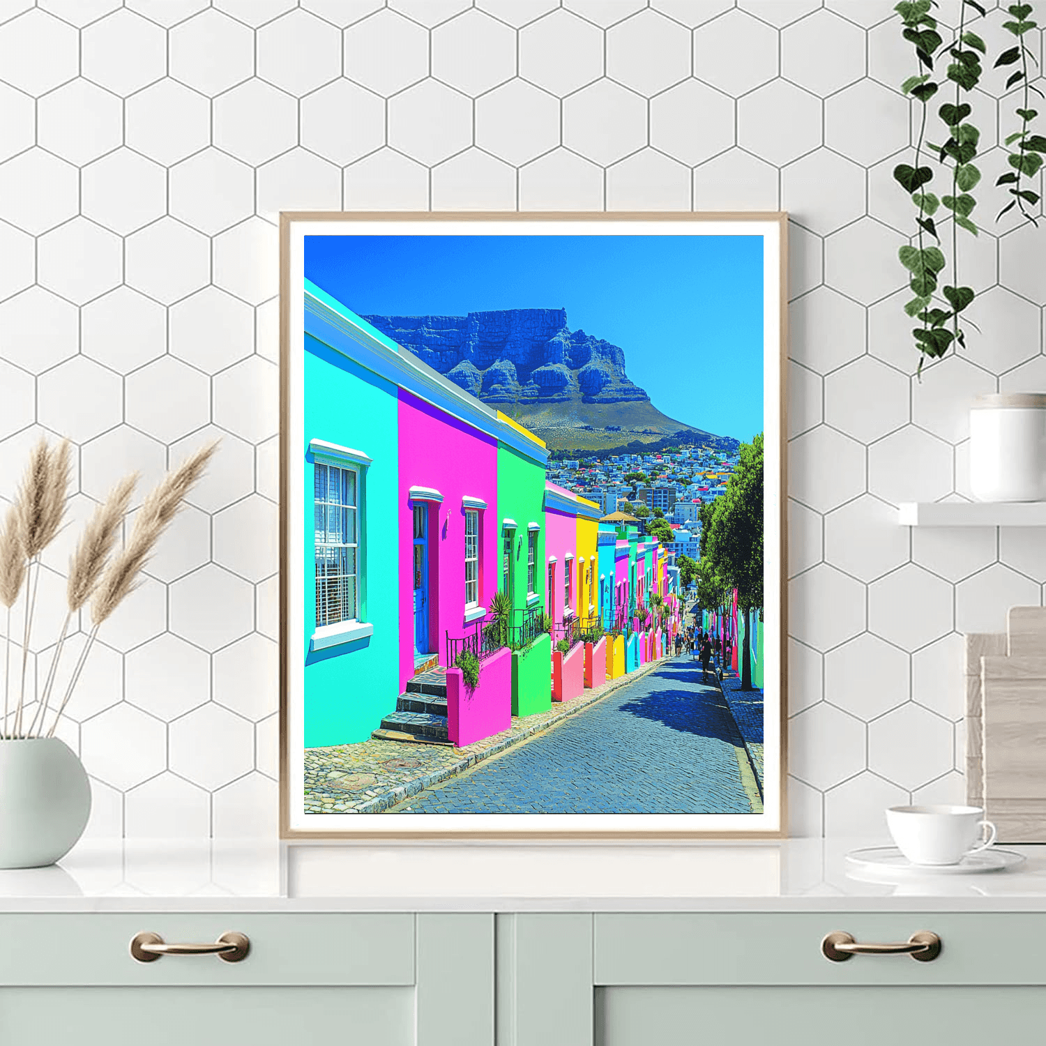 Bo-kaap Neighborhood - Cape Town Numbered Painting Kits