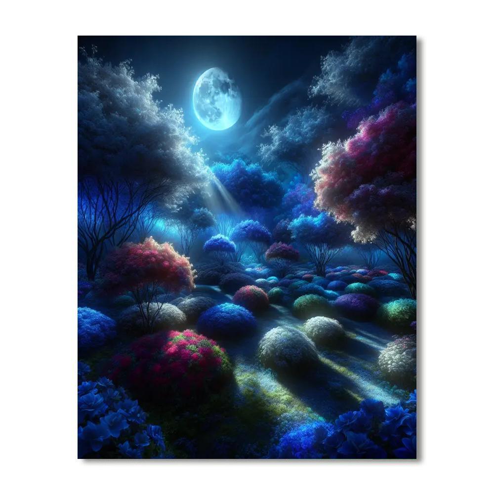 Midnight Garden Bloom Painting Number Kit