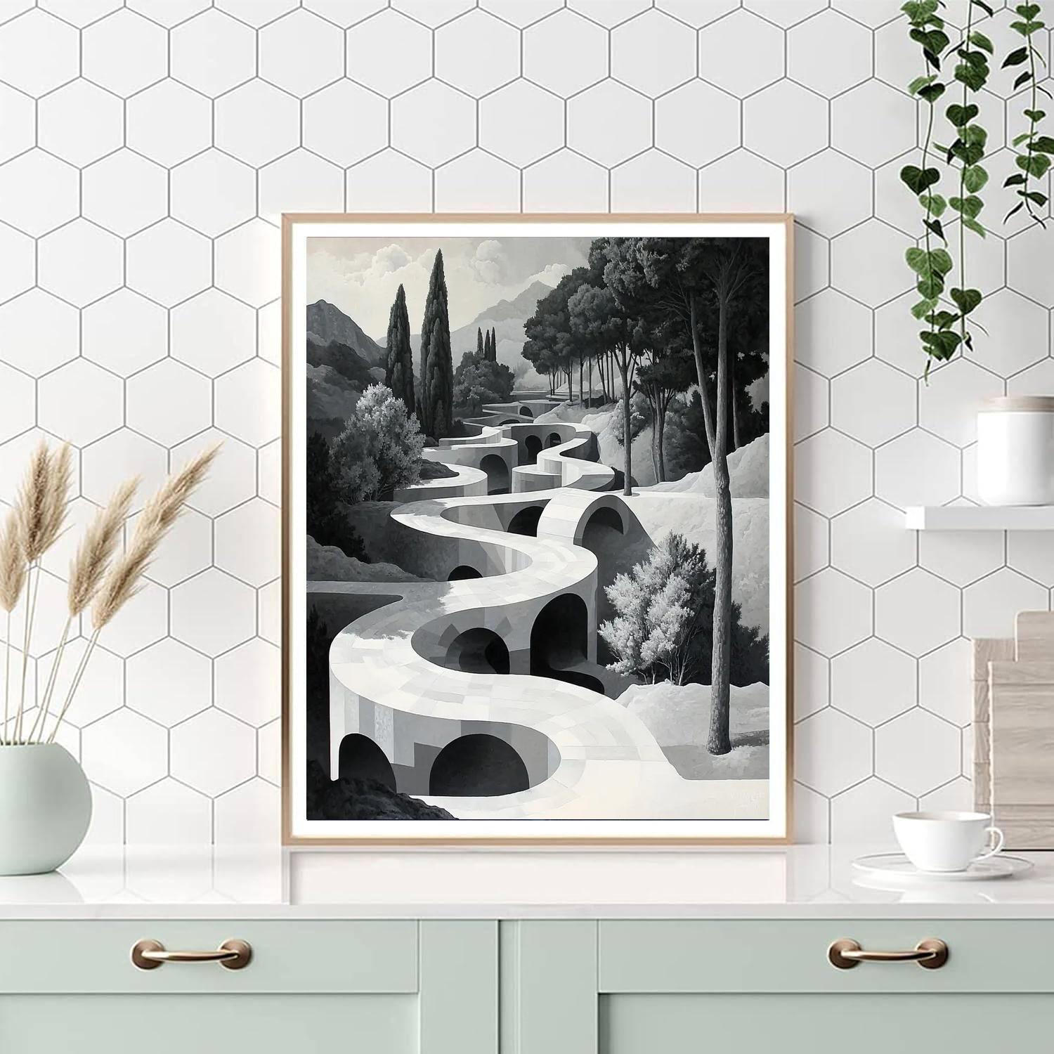 M.C. Escher Inspired Paradoxical Landscapes  Paint By Number