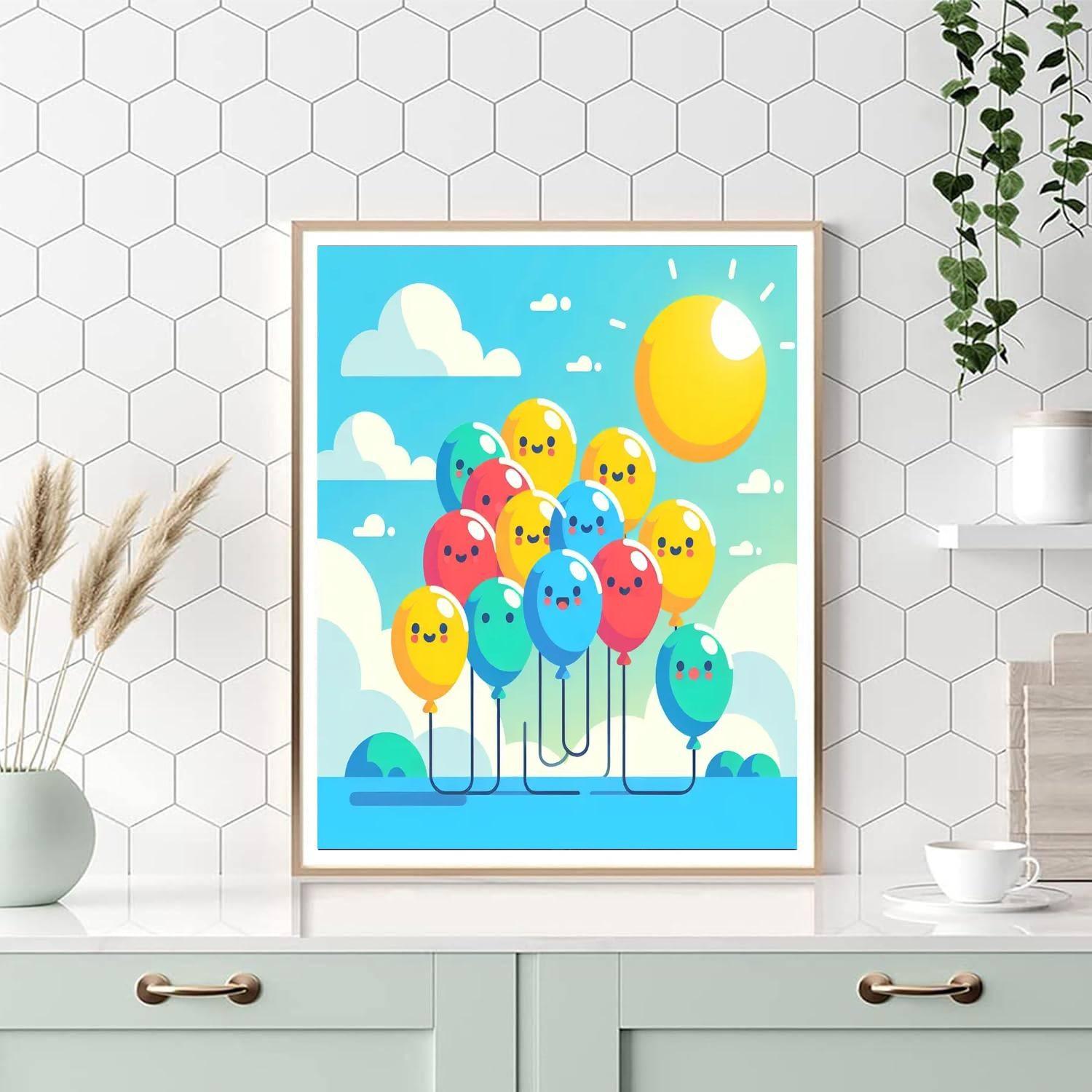 Bright Balloon Bonanza Paint By Number