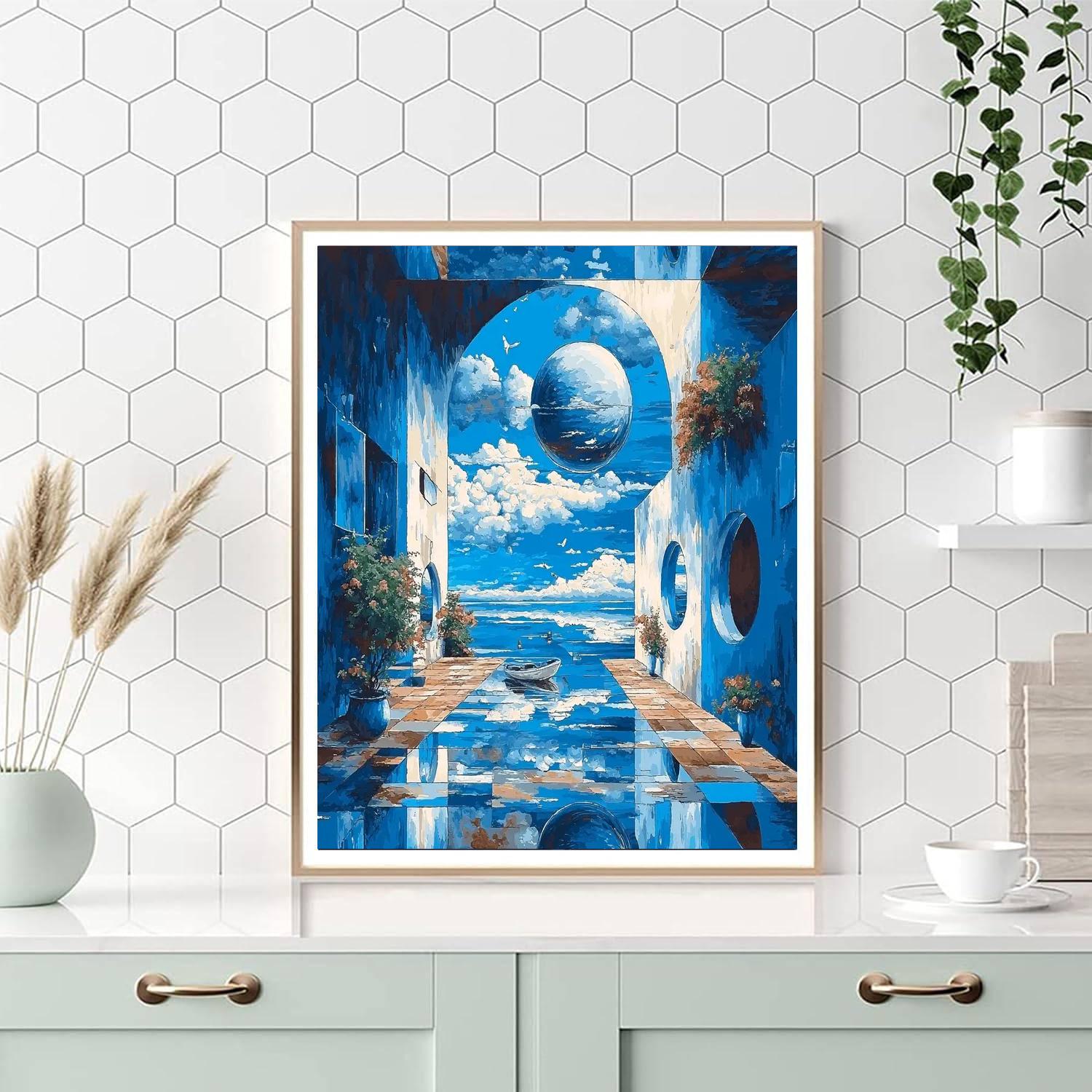 René Magritte Inspired Surreal Encounter  Paint By Color